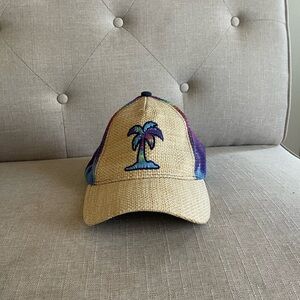 Kids Palm Tree Embroidered Tan Hat